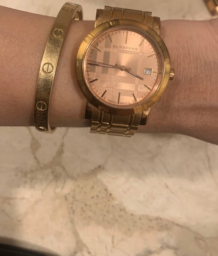 burberry watch gold mens